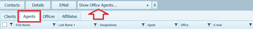 Agents Tab & Show Office Agents marked