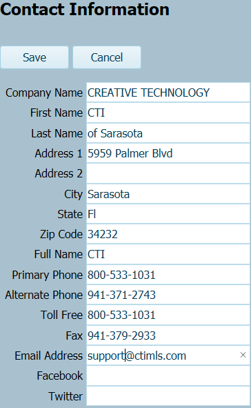 Narrow Screen Contact Info