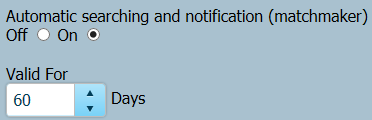 Auto Search-Notify On 60 Days